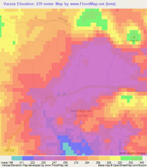 Varzea,Portugal Elevation Map