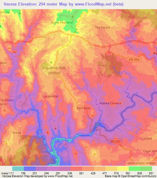 Varzea,Portugal Elevation Map