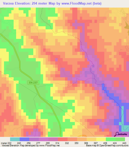 Varzea,Portugal Elevation Map