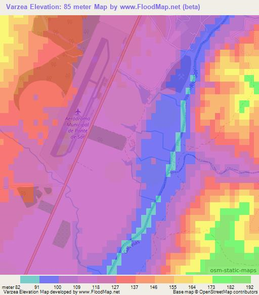 Varzea,Portugal Elevation Map