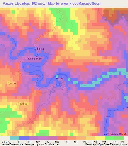Varzea,Portugal Elevation Map