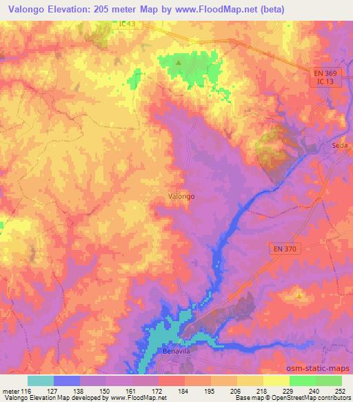 Valongo,Portugal Elevation Map