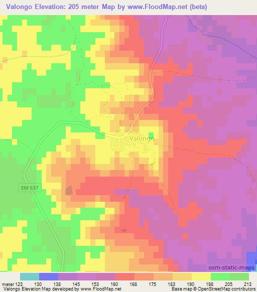 Valongo,Portugal Elevation Map