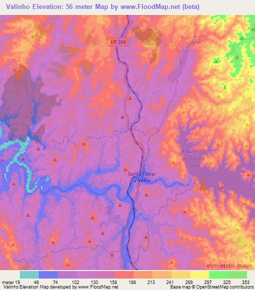 Valinho,Portugal Elevation Map