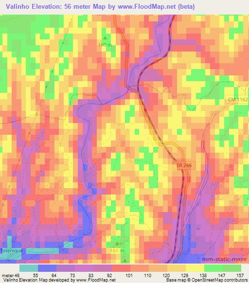 Valinho,Portugal Elevation Map