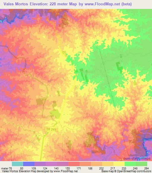 Vales Mortos,Portugal Elevation Map