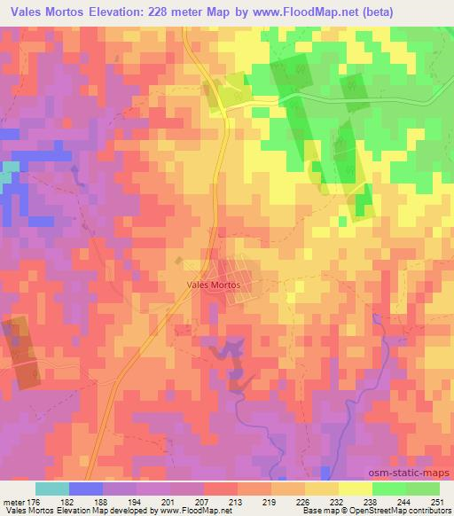 Vales Mortos,Portugal Elevation Map