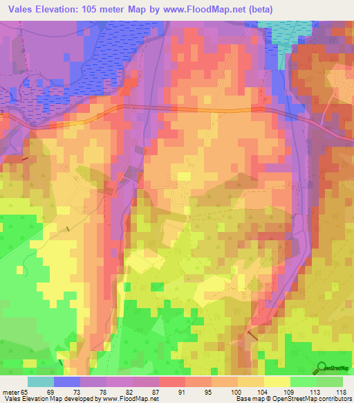 Vales,Portugal Elevation Map