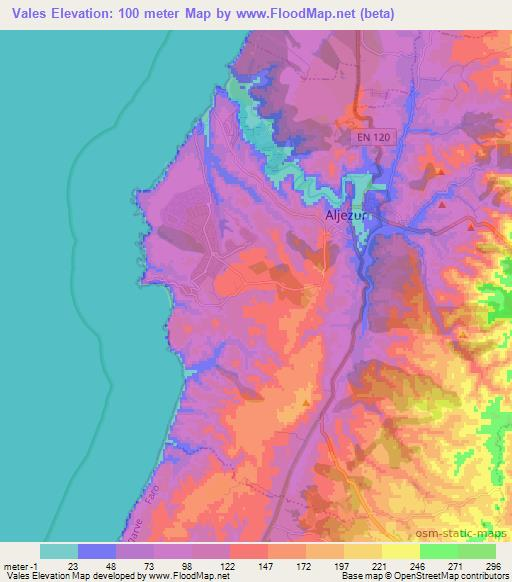 Vales,Portugal Elevation Map