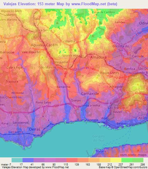 Valejas,Portugal Elevation Map