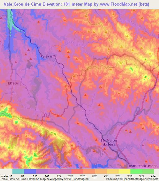 Vale Grou de Cima,Portugal Elevation Map
