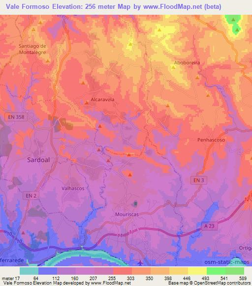 Vale Formoso,Portugal Elevation Map