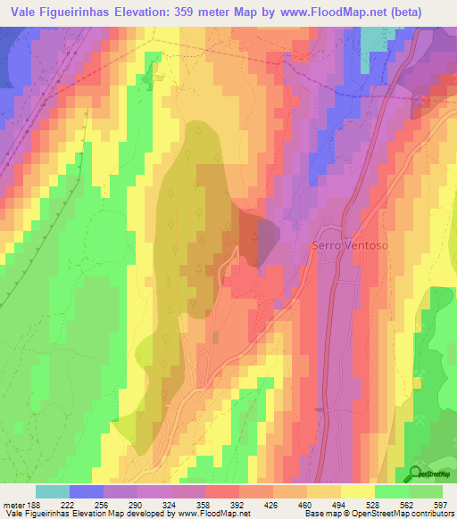 Vale Figueirinhas,Portugal Elevation Map