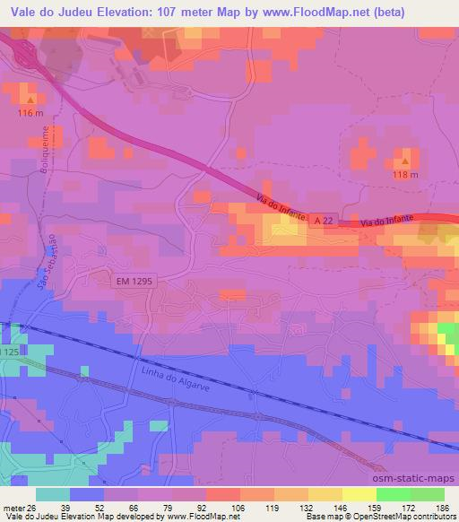 Vale do Judeu,Portugal Elevation Map