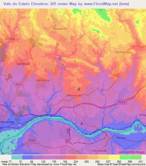 Vale do Esteio,Portugal Elevation Map