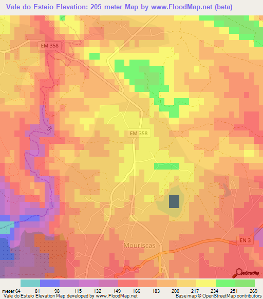 Vale do Esteio,Portugal Elevation Map