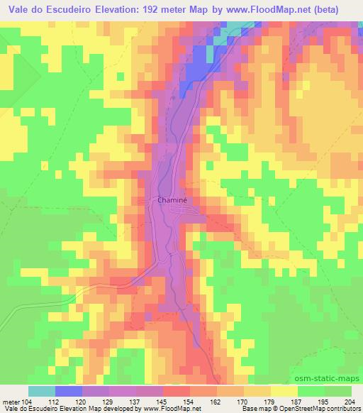 Vale do Escudeiro,Portugal Elevation Map