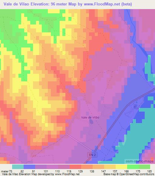 Vale de Vilao,Portugal Elevation Map