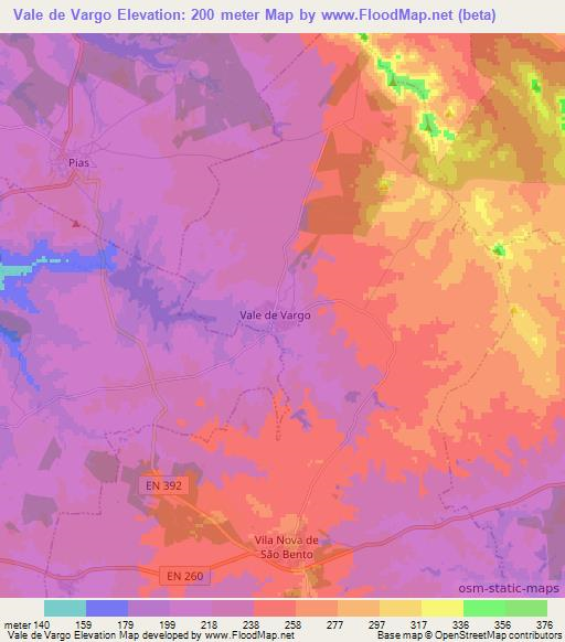 Vale de Vargo,Portugal Elevation Map