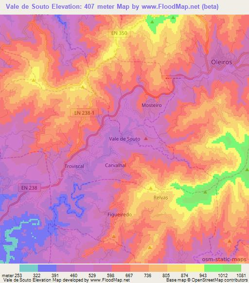 Vale de Souto,Portugal Elevation Map