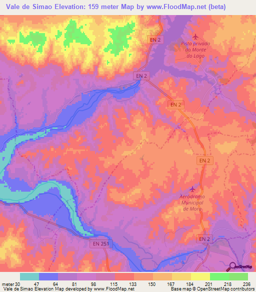 Vale de Simao,Portugal Elevation Map