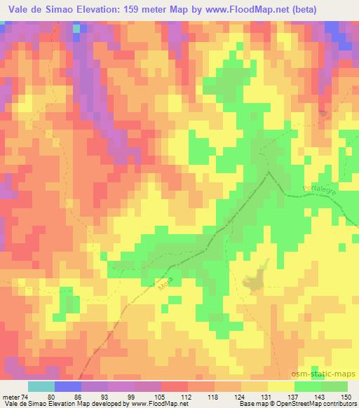 Vale de Simao,Portugal Elevation Map