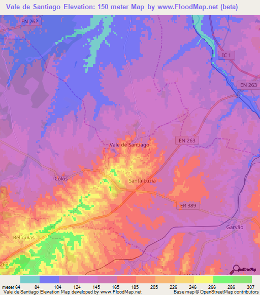 Vale de Santiago,Portugal Elevation Map