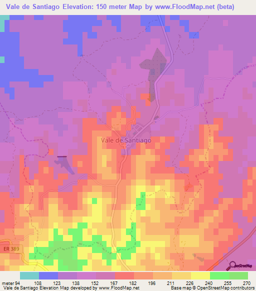 Vale de Santiago,Portugal Elevation Map