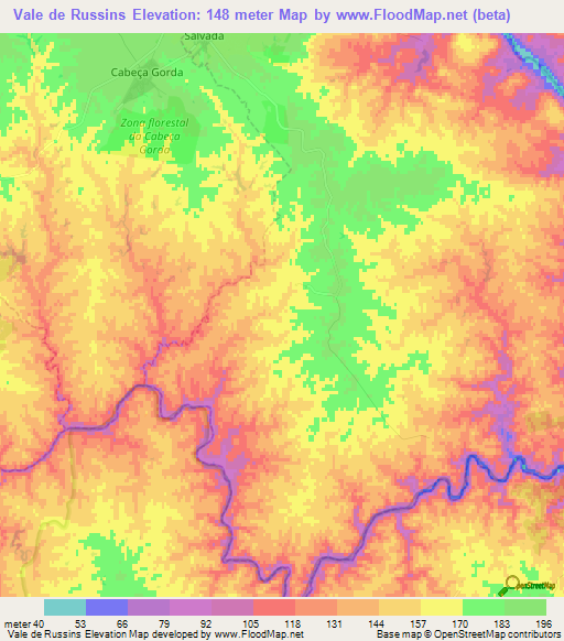 Vale de Russins,Portugal Elevation Map