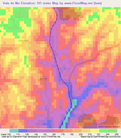 Vale de Mu,Portugal Elevation Map