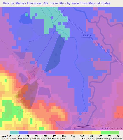 Vale de Meloes,Portugal Elevation Map
