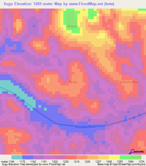 Sugu,Uganda Elevation Map