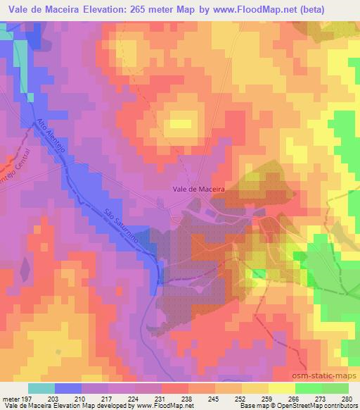 Vale de Maceira,Portugal Elevation Map