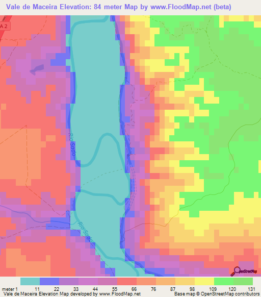 Vale de Maceira,Portugal Elevation Map