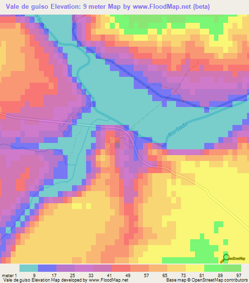 Vale de guiso,Portugal Elevation Map