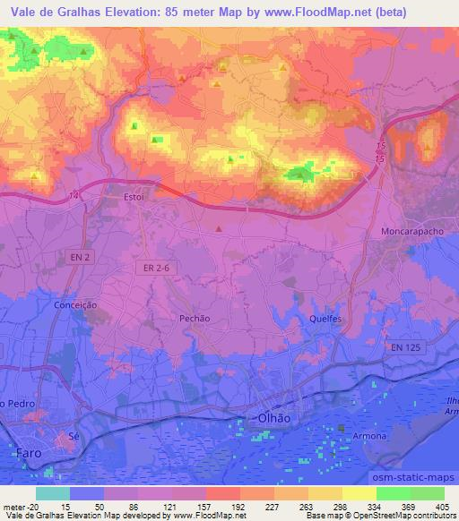 Vale de Gralhas,Portugal Elevation Map