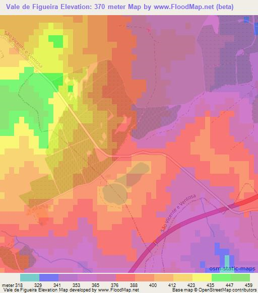 Vale de Figueira,Portugal Elevation Map