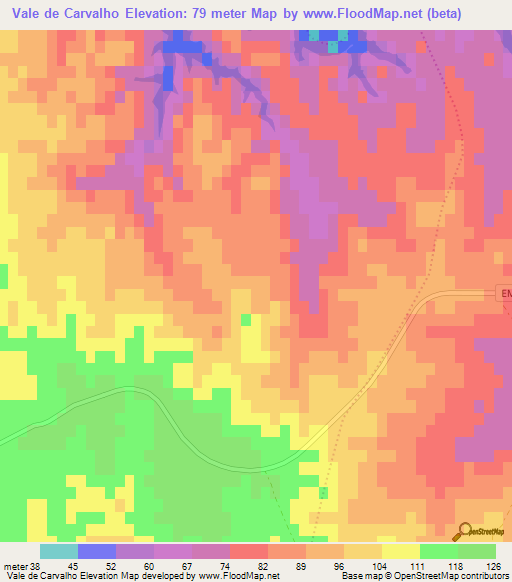 Vale de Carvalho,Portugal Elevation Map