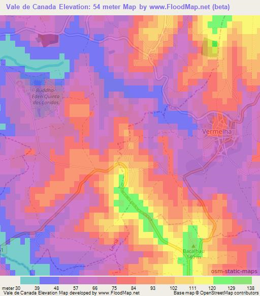 Vale de Canada,Portugal Elevation Map