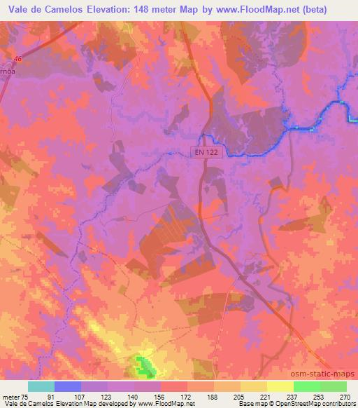 Vale de Camelos,Portugal Elevation Map