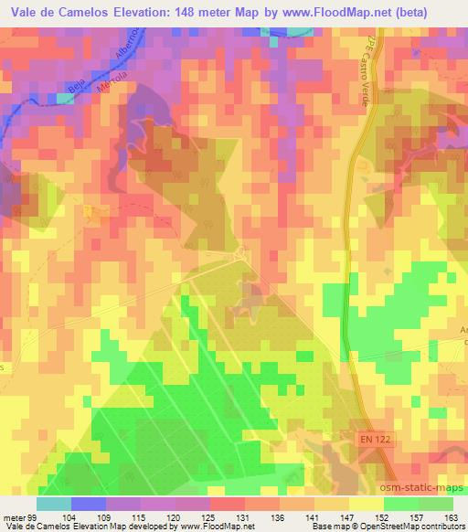 Vale de Camelos,Portugal Elevation Map