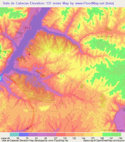 Vale de Cabecas,Portugal Elevation Map