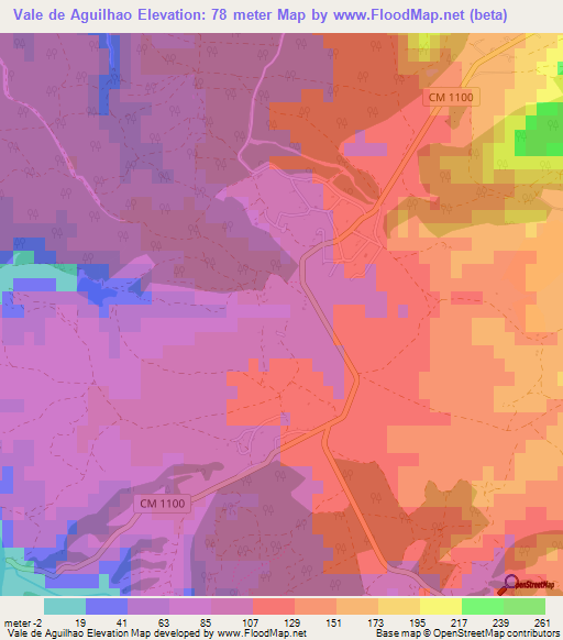 Vale de Aguilhao,Portugal Elevation Map