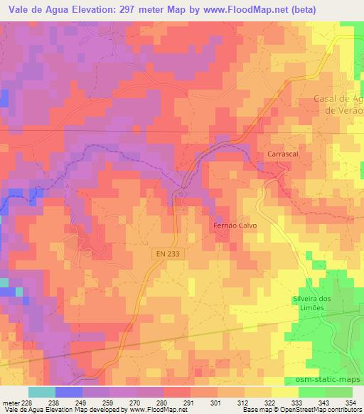 Vale de Agua,Portugal Elevation Map