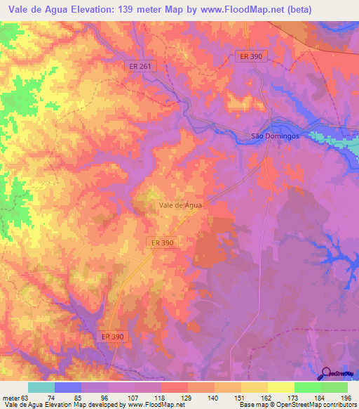 Vale de Agua,Portugal Elevation Map