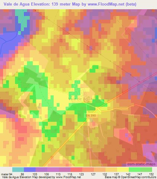Vale de Agua,Portugal Elevation Map