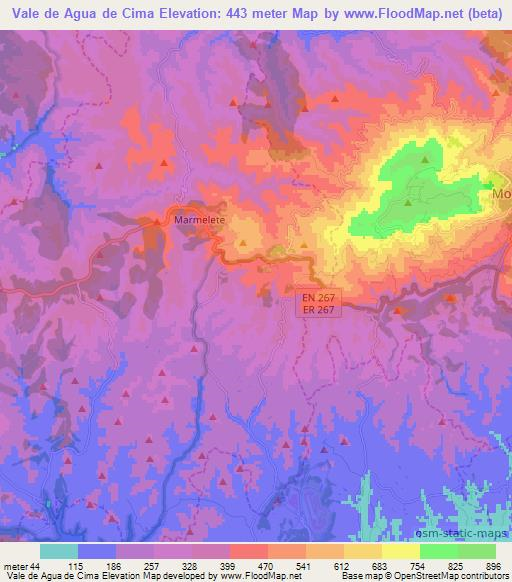 Vale de Agua de Cima,Portugal Elevation Map