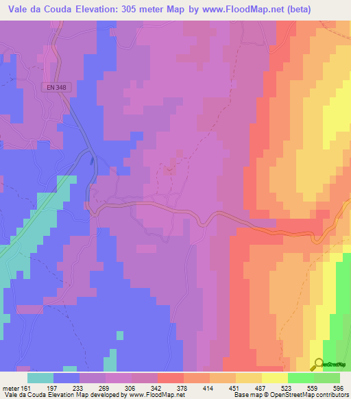 Vale da Couda,Portugal Elevation Map