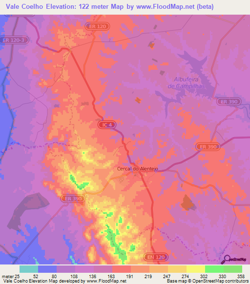Vale Coelho,Portugal Elevation Map