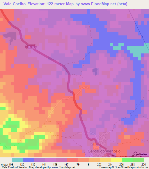 Vale Coelho,Portugal Elevation Map
